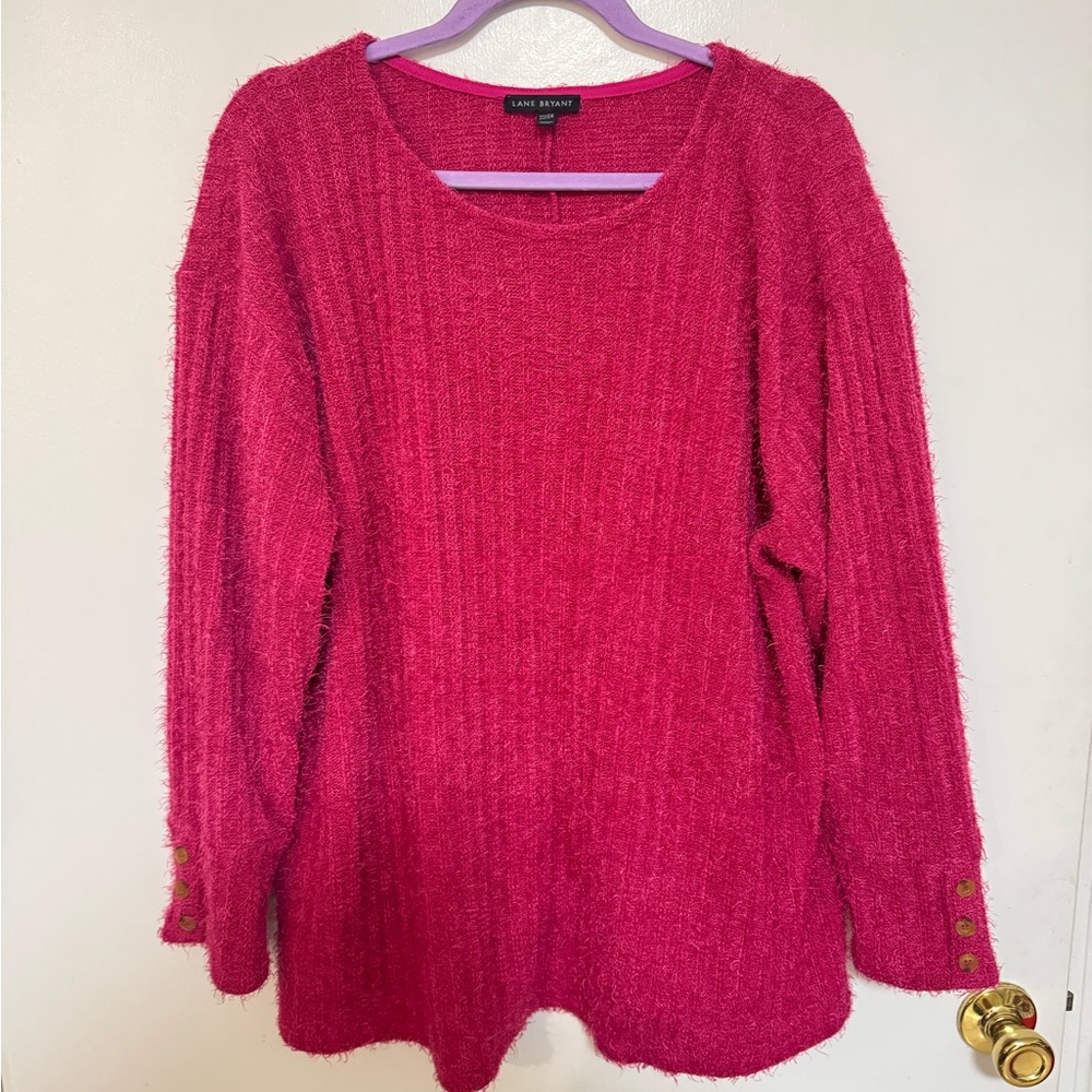 Lane Bryant Pink Crew Neck Sweater